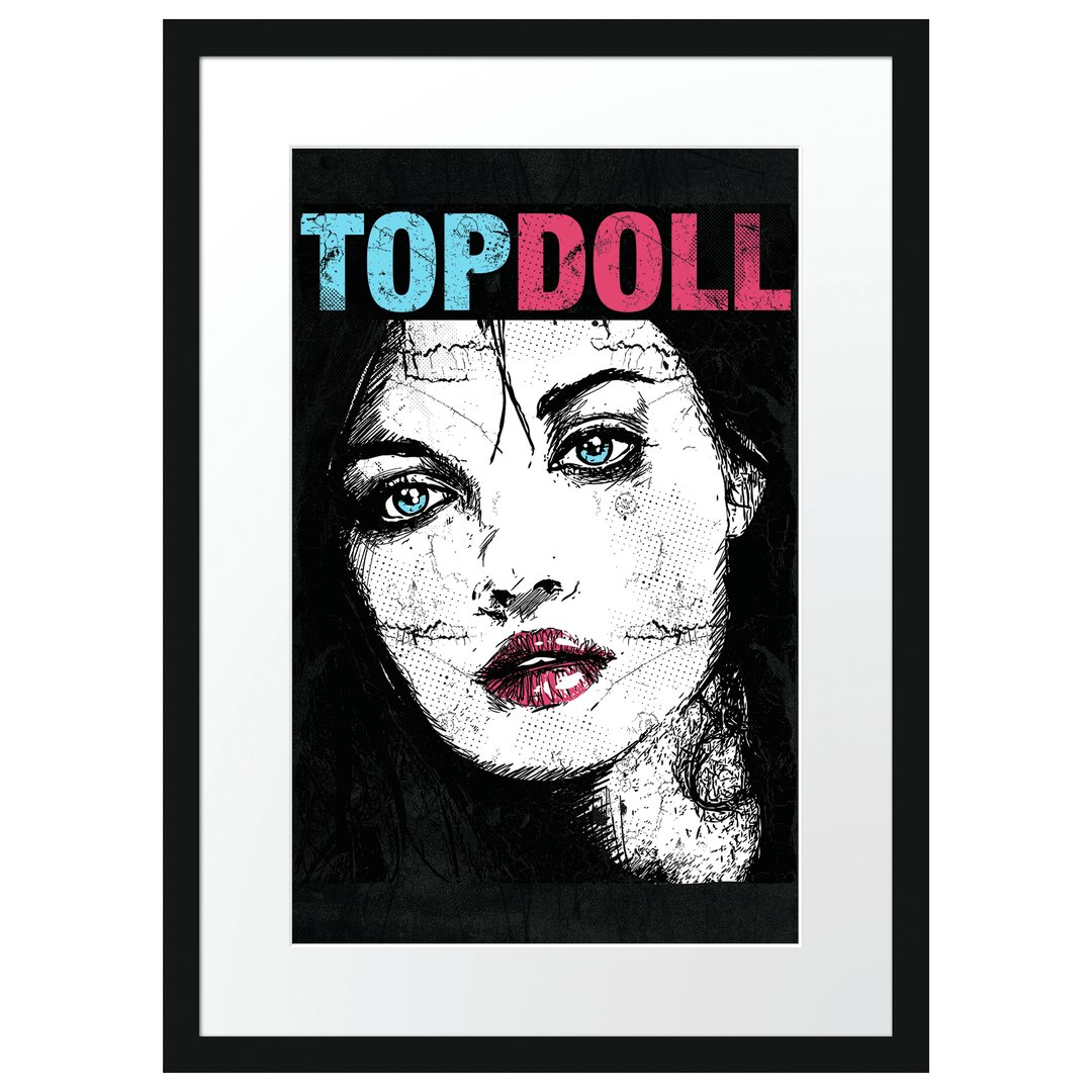 Gerahmtes Poster Top Doll Black