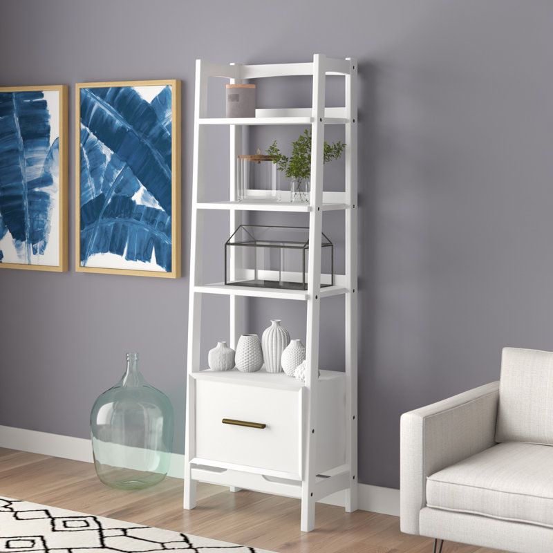 Bibliothèque étagère H 70,13 po x l 22,13 po Stiles, H 70 po x l 22 po x P 15 po, Blanc