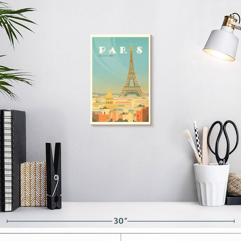 Journée ensoleillée à Paris, H 12 po x l 8 po