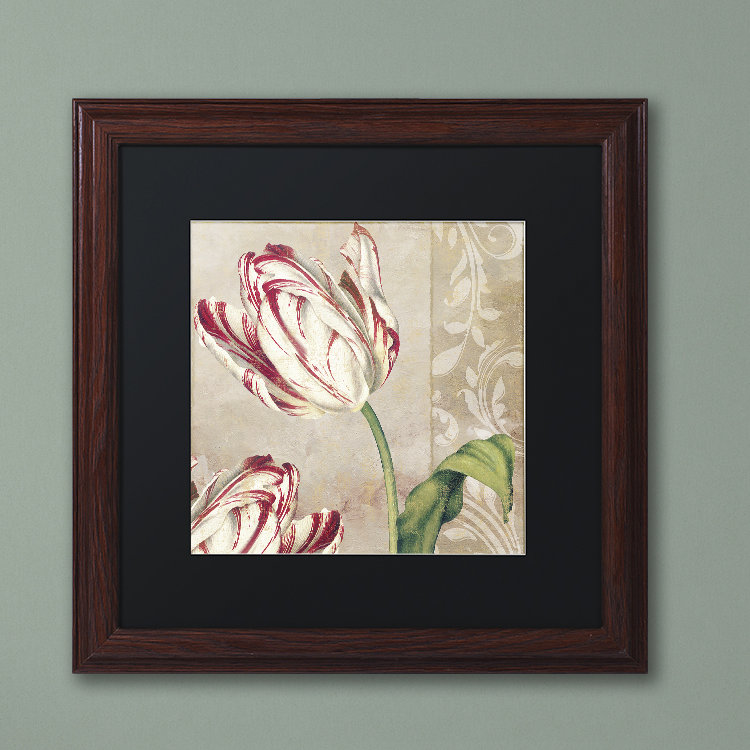 «Peppermint Tulips I» par Jadaya, impression encadrée, Noir, H 16 po x l 16 po x P 0,5 po, Toile avec cadre brun