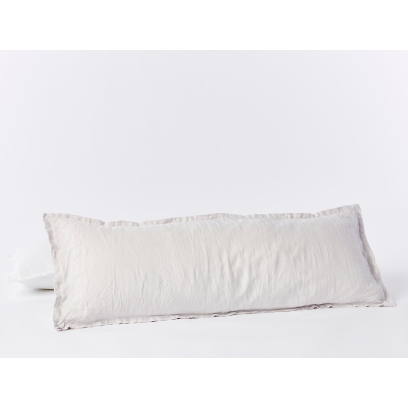 Relaxed Linen Decorative Pillow Cover, Fog, Rectangle 14"H x 36"W