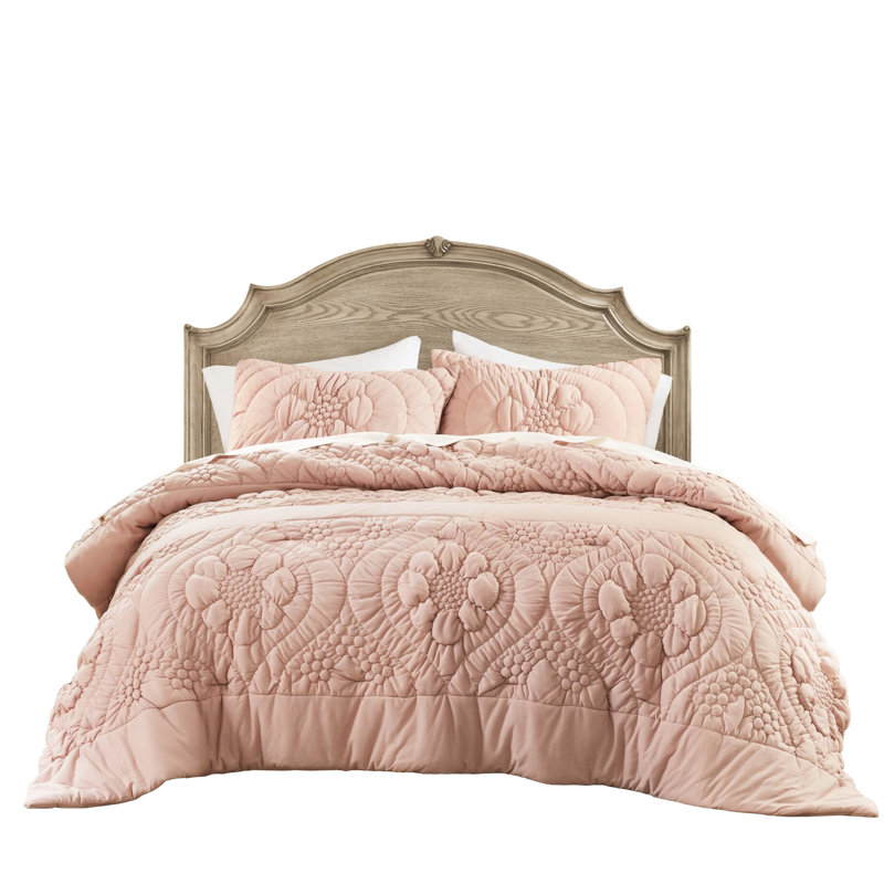 ECBCD-cbdbf Comforter, Pink, King Comforter + 2 Pillow Shams