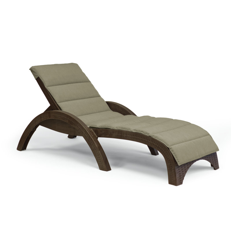 Sunbrella Outdoor 0.5'' Chaise Lounge Seat / Back Cushion, Canvas Taupe Sunbrella® Canvas