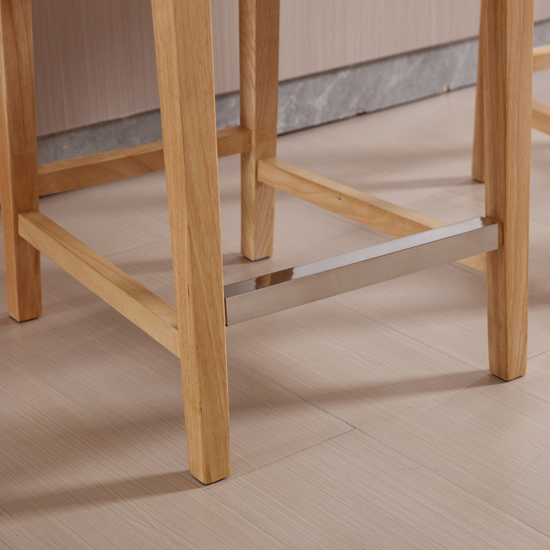 Tabouret de comptoir rembourré Alayha, Vert rayé