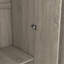 Penderie à 3 portes avec tablettes, gris