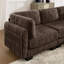 Canapé d'angle modulaire deux places en chenille à détails froncés, mousse haute densité, coussins de dossier épais en forme de L, montage facile, pour salon et chambre.