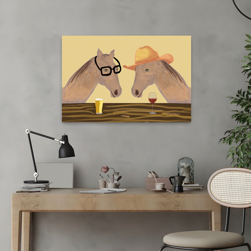 Art mural cheval fantaisiste Happy Hour
