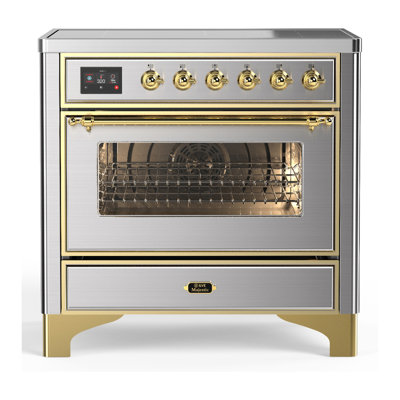 Cuisinière à induction ILVE Majestic III Series 36 po avec 6 éléments à induction (porte en verre)