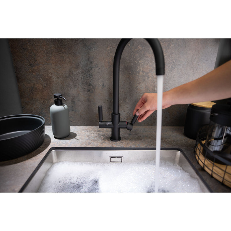 Globe Aquifier Twin Lever Water Filter Monobloc Tap, Matte Black