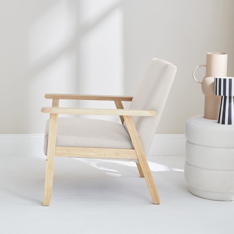 Lodgeste 64cm Wide Polyester Armchair, Scandi-style, White
