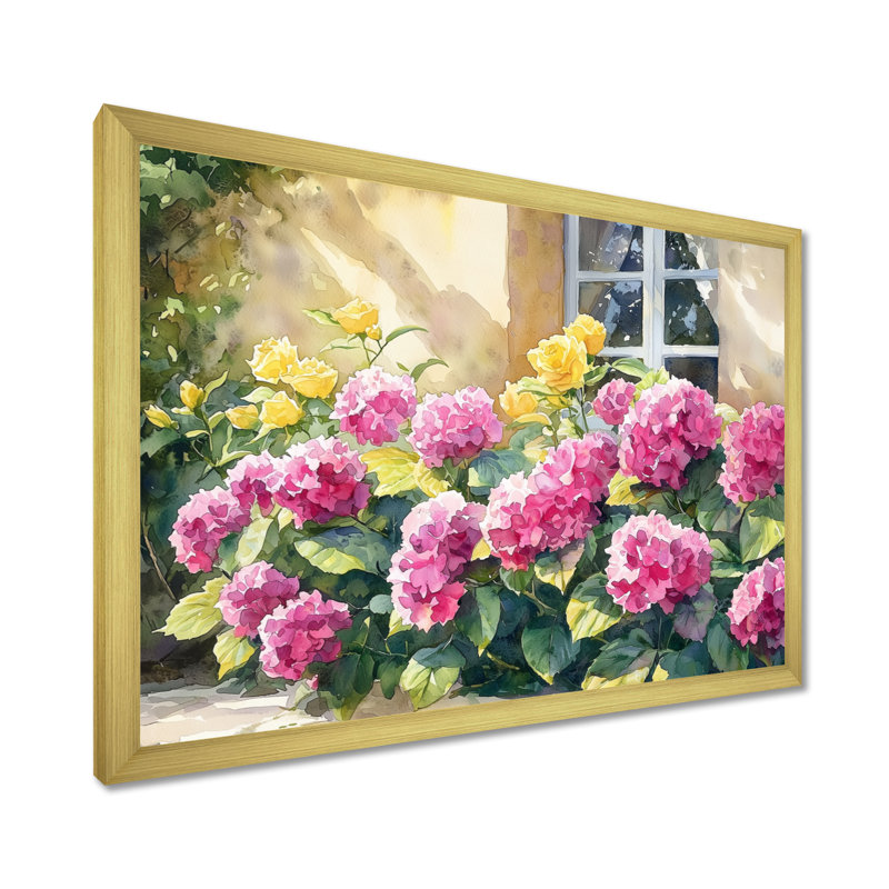 Isella - Floral Wall Art, Reproduction encadrée d'une seule photo, H 30 po x l 40 po, Doré