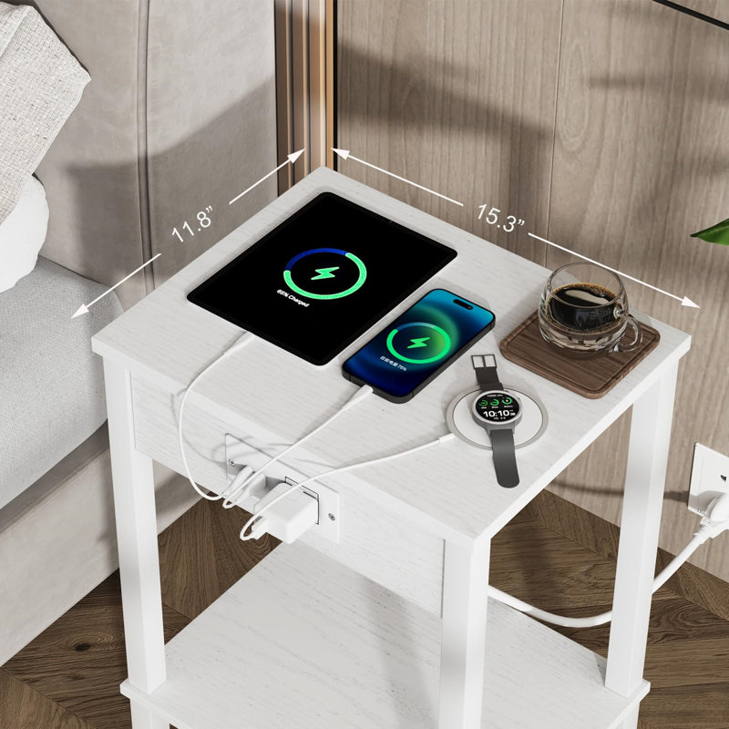 Ayren End Table Set, White