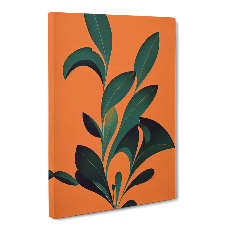 Mid Century Leaf - Wrapped Canvas, 50cm H x 35cm W x 3cm D