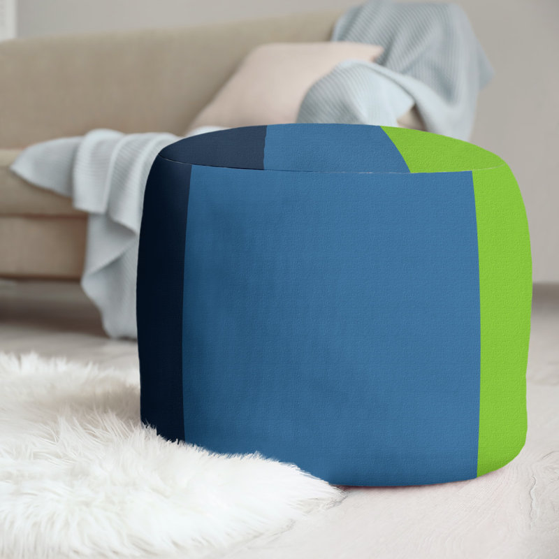 repose-pieds rond 20,5", Bleu minuit / bleu lac / vert aurore