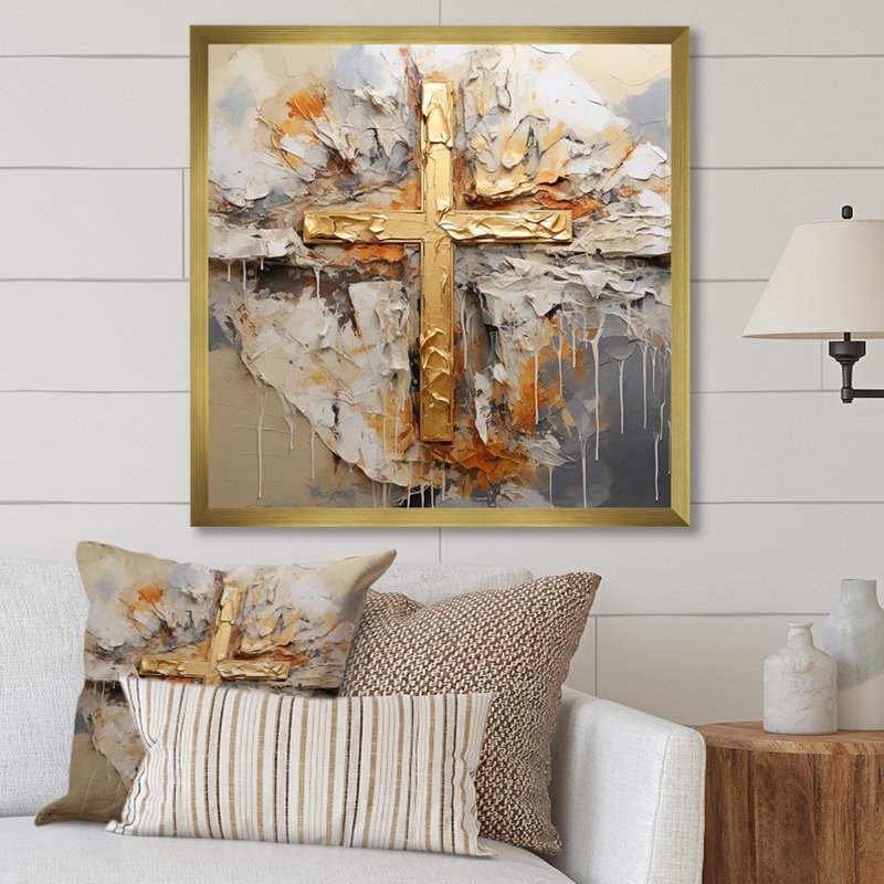 Impression sur toile, art mural doré, Cadre doré simple, H 30 po x l 30 po x P 1 po
