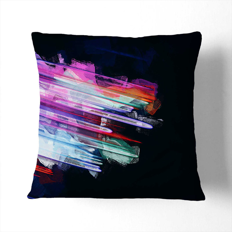 Abstract Square Cushion, 55cm H x 55cm W x 20cm D, White