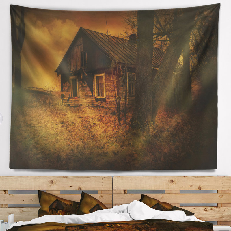 Photographie old house paysage tapisserie, H 50 po x l 60 po