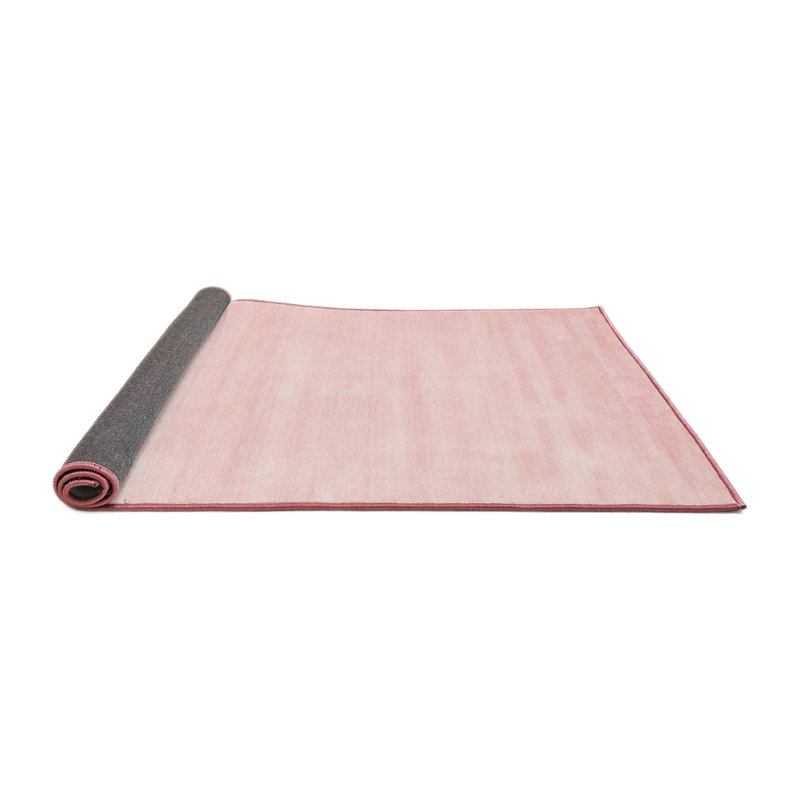 Tapis de zone rose contemporaine, Carré 7 pi