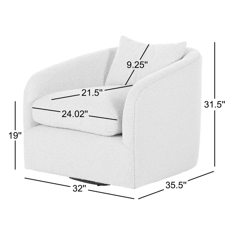 Topanga Swivel Barrel Chair, Knoll Natural Polyester Blend
