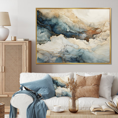 «Blue and White Marble River», art mural abstrait en marbre