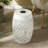 Side Table With Built-In Battery,Stunning Flower Pattern At Night,Eco-Friendly And Energy Efficient Outdoor Furniture Ideal,For Patios Gardens And Backyards(White)-1768501048