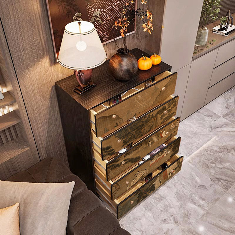 Armoire de rangement à cinq tiroirs Ash, Noyer