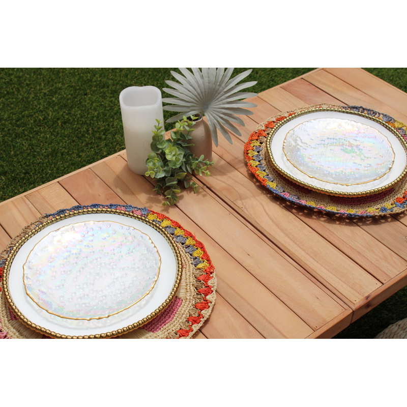 Napperon Daisy en raphia, napperons tissés naturels multicolores Boho, napperons de table