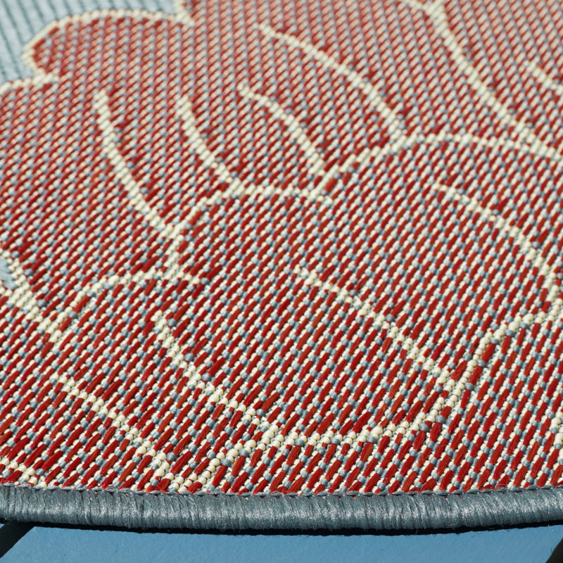 Adelmino Performance Floral Indoor/Outdoor Area Rug, Round 5'3"