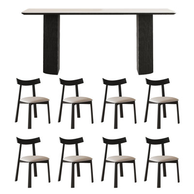 French retro simple rectangular dining table set