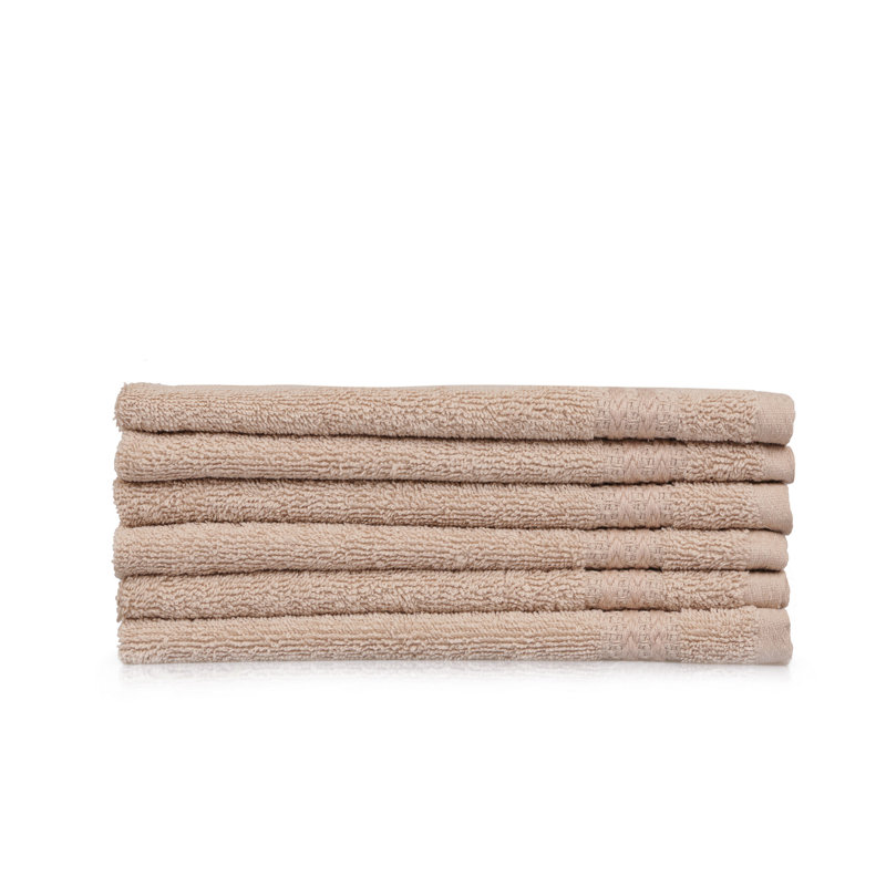 Ensemble de 6 serviettes de bain de qualité supérieure, beige doux, 11,8 x 19,7 pouces | 100% coton, 500 g / m² | Lavable à la machine, pouvoir absorbant luxueux et durabilité | Idéal pour la maison, le spa et la salle de sport