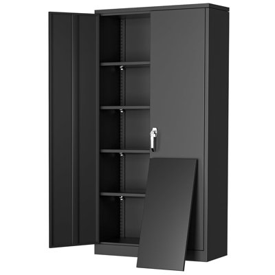 Metal Garage Storage Cabinets ( 72'' H x 36'' W x 18'' D ) with 4 Adjustable Shelves and Lockable doors
