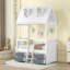 Structure de lit simple en bois, blanc-797573472-797573473