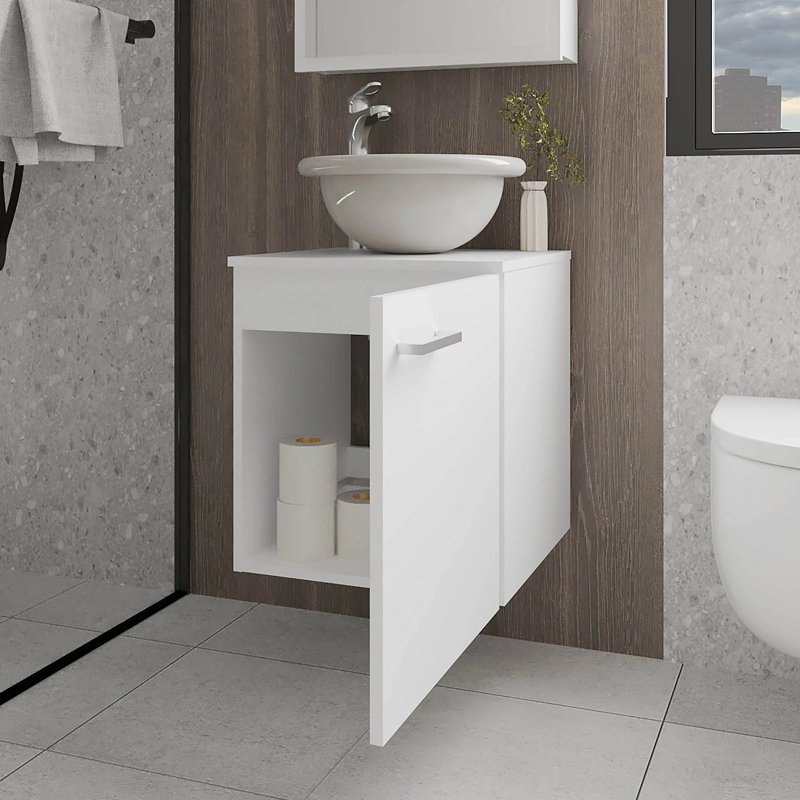  Meuble-lavabo avec lavabo et robinet intégrés, Blanc