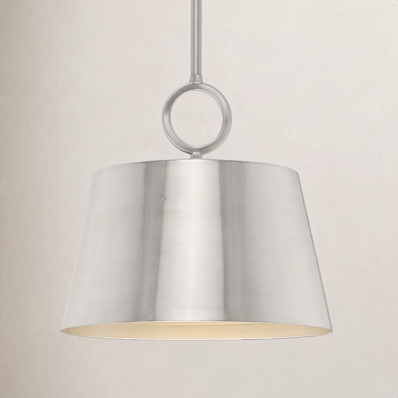 Nouveau luminaire suspendu Elda, Nickel brossé, H 11,87 po x l 12,37 po x P 12,37 po