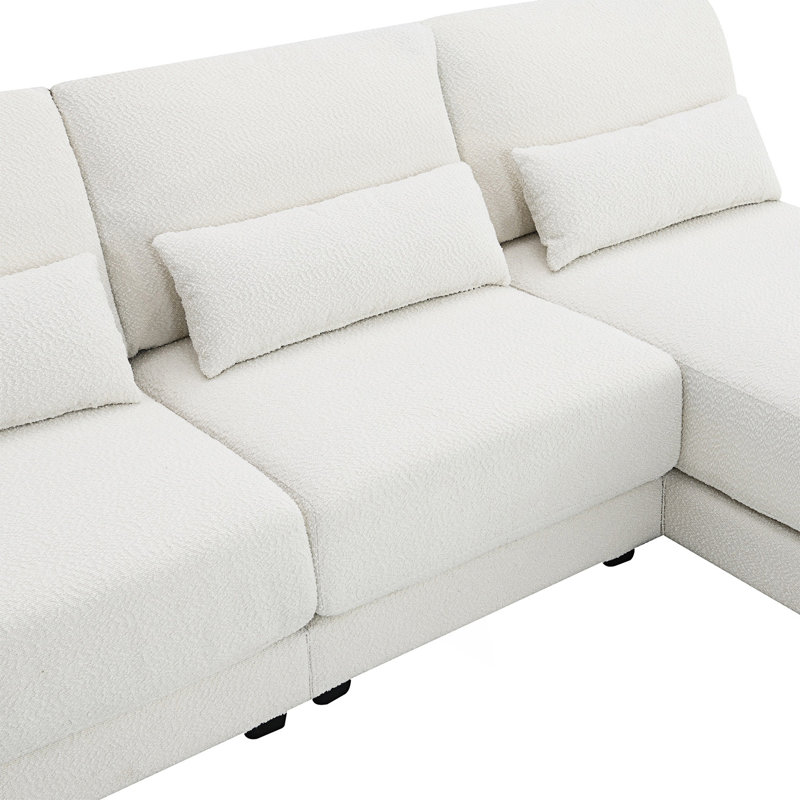 Canapé modulaire Jurinus, Crème Boucle