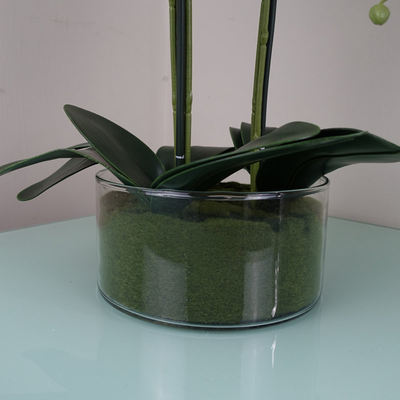 Plastic, Silk Artificial Arrangement in Planter, Pink