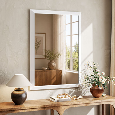 Wide Frame Rectangular Aluminum Bathroom Vanity Mirror