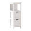 Armoire de rangement pour salle de bain avec 2 tiroirs et 1 tablette de rangement, armoire de rangement autoportante en bois