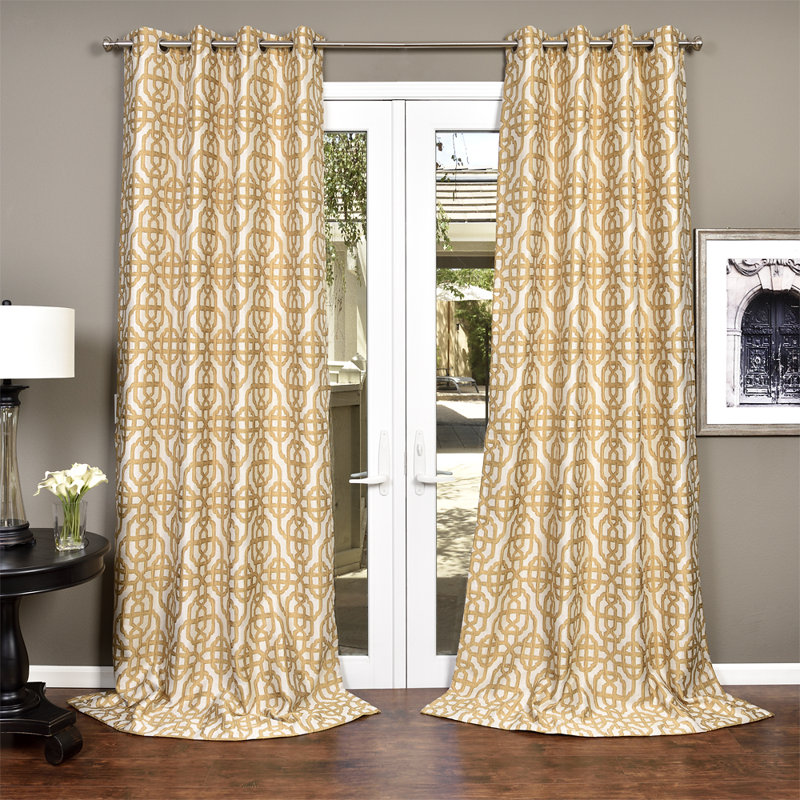 Talbot Semi Sheer Curtain Single Panel, Gold