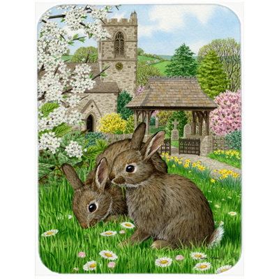 Leveret Bunny Rabbit Glass Cutting Board
