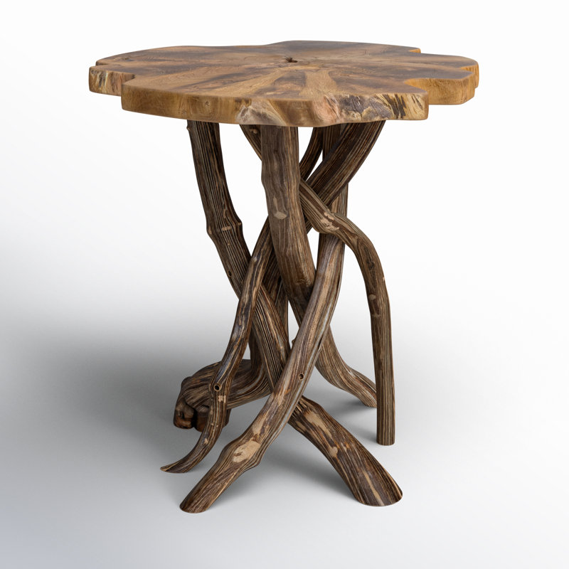 Lambard Solid Wood End Table, Brown