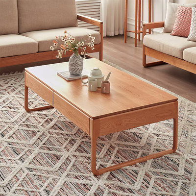 Square solid wood tea table living room