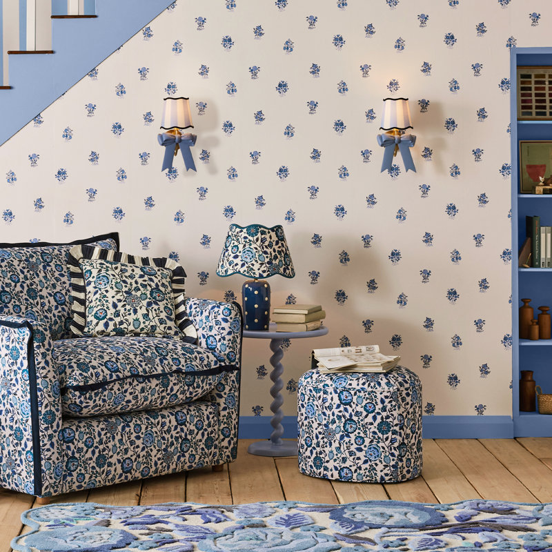 Cath Kidston Kingdom Posey Floral Wallpaper, Blue