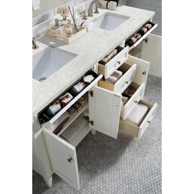 Brittany 72'' W Double Vanity, Eternal Jasmine Pearl, White