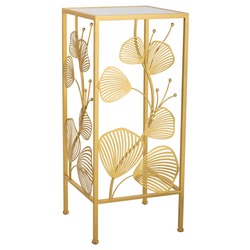 SQUARE GOLDEN METAL CORNER TABLE