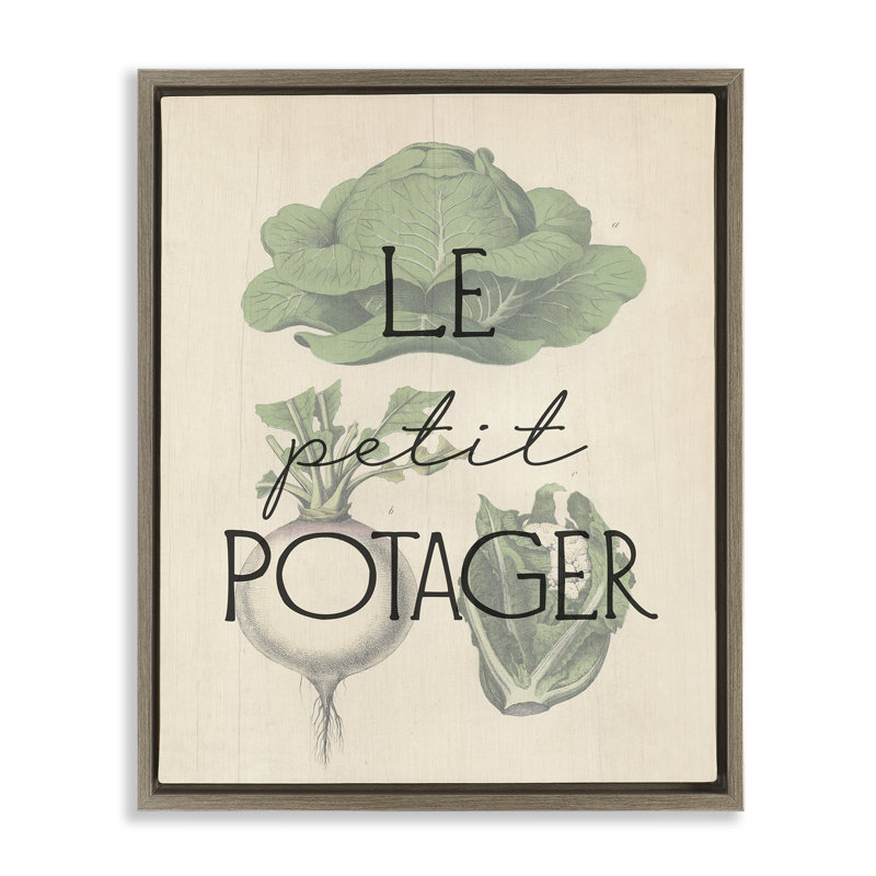  Art mural français sur toile flottante encadré jardin français par Daphne Polselli, H 21 po x l 17 po