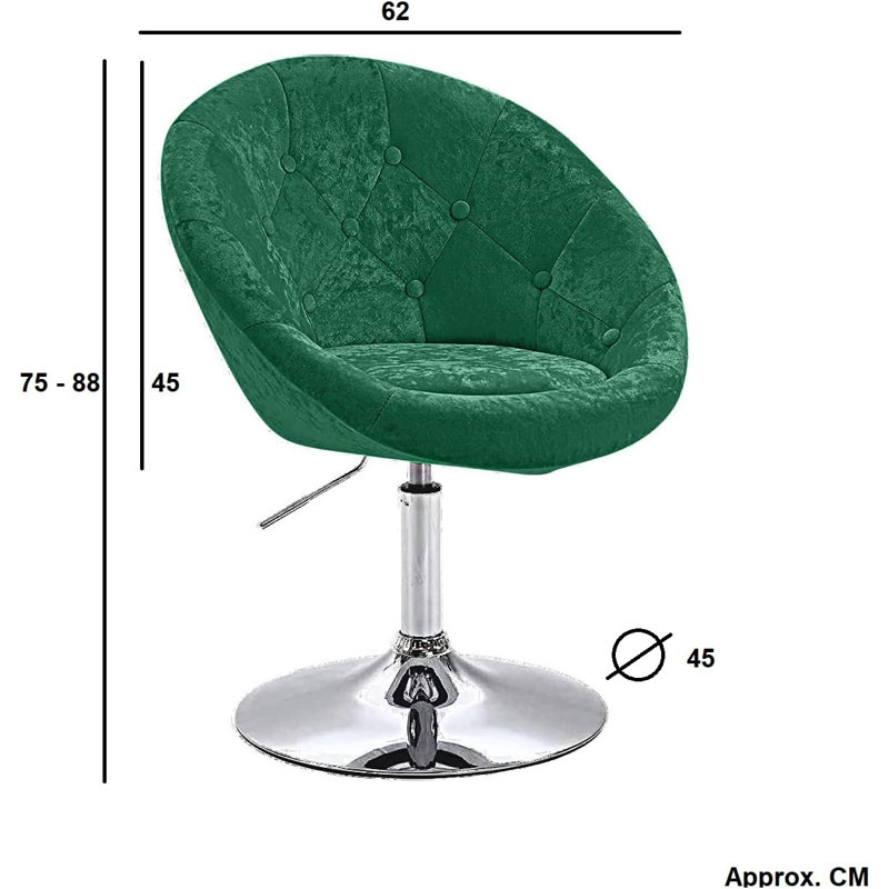 Ailisha Adjustable Height Counter Stool with Metal Frame, Green