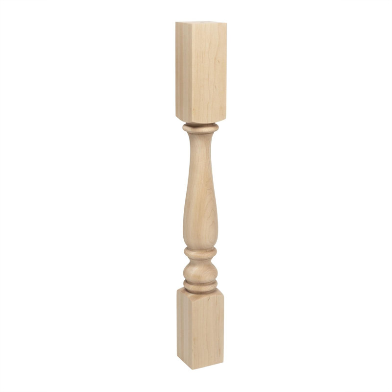 Pieds hauts et ronds, H 35,25 po x l 3,75 po x P 3,75 po, Érable