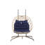 Fauteuil suspendu d'extérieur : structure en fer robuste, tissée à la main, coussins pour support d'œufs de chambre, patio moelleux