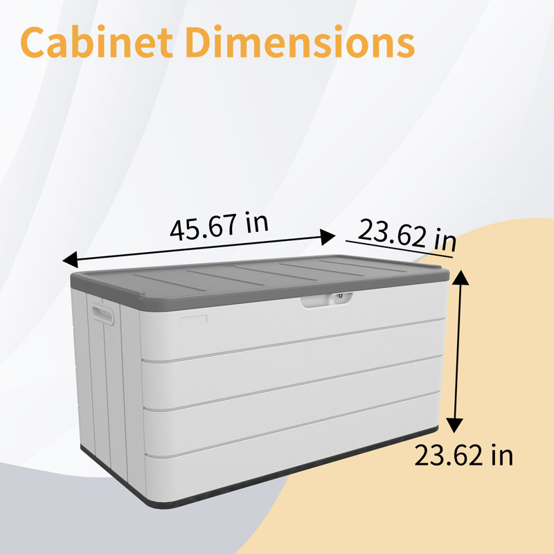 46'' White and Gray Lockable HDPE Outdoor Storage Cabinet